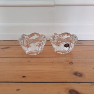 Sæt lysestager i glas fra Royal Copenhagen