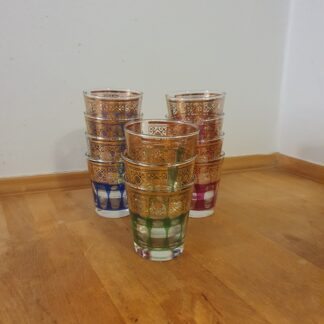 11 styks farvet glas