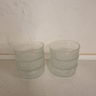 6 styk vintage glasskåle