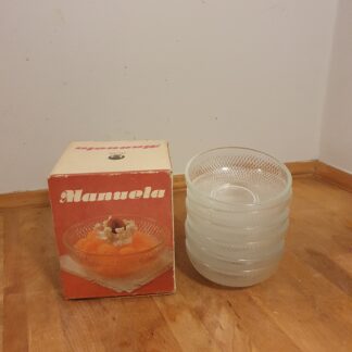 6 styks vintage glasskåle