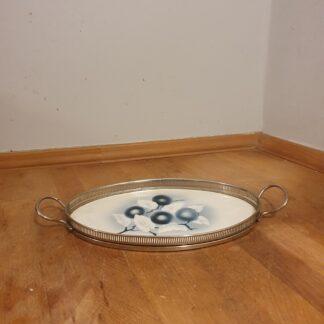 Vintage fad i metal og porcelæn