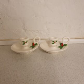 Vintage lysestager i porcelæn