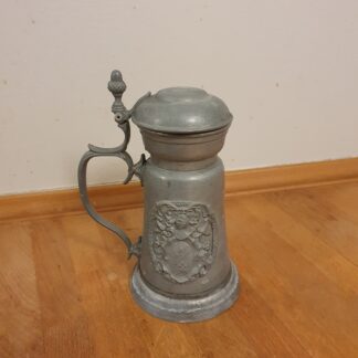 Tin kande med mønster, H 19 cm, B 13 cm