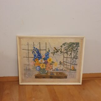 Indrammet billede med blomster