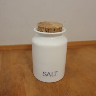 Saltkrukke med låg i porcelæn