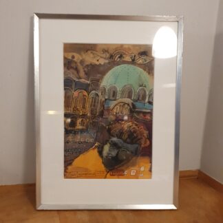Indrammet litografi, signeret X-Pam-Namemhuk '81