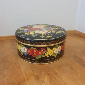 Vintage dåse med blomster motiver