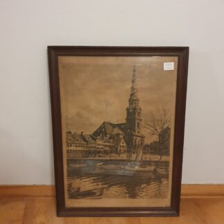 Indrammet billede - signeret E.K.