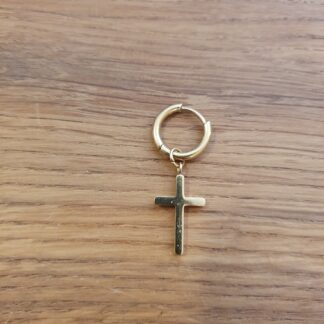 Ørering med guldfarvet kors