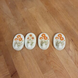 4 stk vintage knager i porcelæn