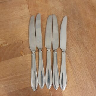 5 stk knive i pletsølv