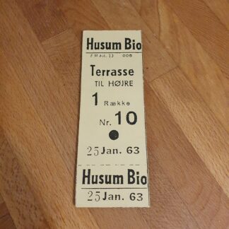 Husum biograf billet, 25. januar 1963