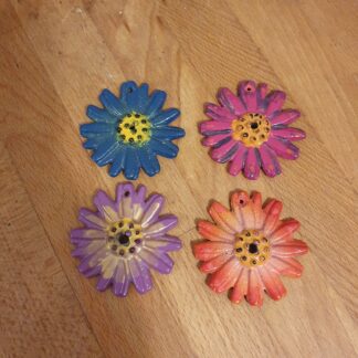 4 stk dekorationsblomster i metal