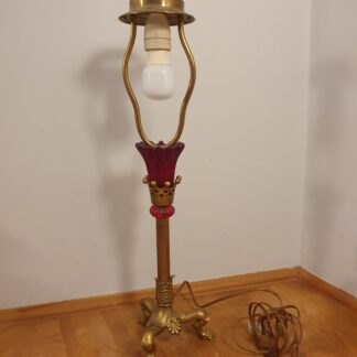 Vintage lampe i messing og glas