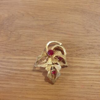 Guldfarvet vintage broche