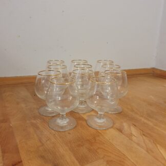 Vintage cognac glas med guldkant