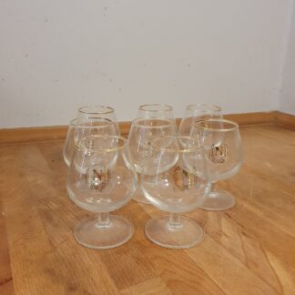 Vintage cognac glas med guldkant