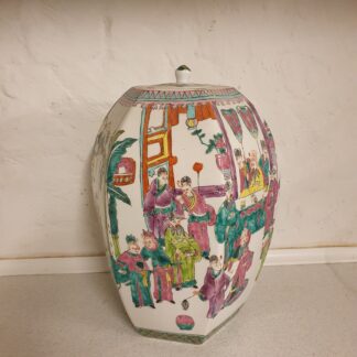 Kinesisk urne med låg