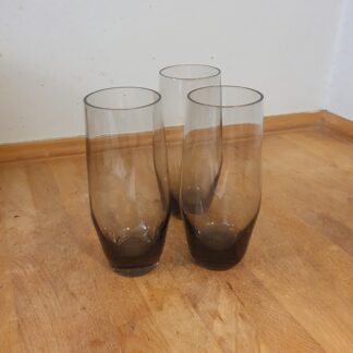 3 stk røgfarvet vandglas