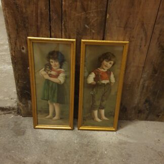 2 stk indrammet børnebilleder
