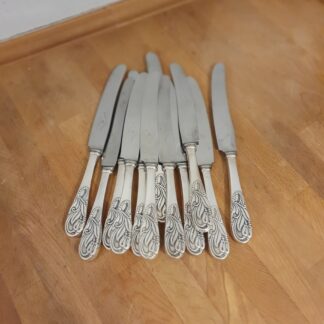 12 stk knive i pletsølv