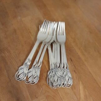 12 stk gafler i pletsølv