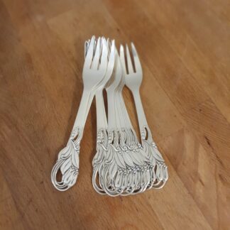 11 stk kagegafler i pletsølv