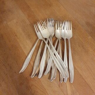 12 stk gafler i pletsølv
