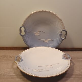 2 stk mågefad med guldkant