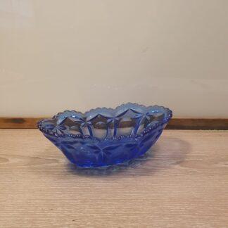 Blå vintage skål i glas