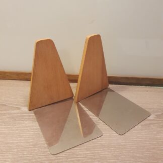 2 stk bogstøtter i teaktræ