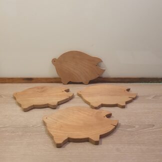 4 stk smørebræt formet som grise