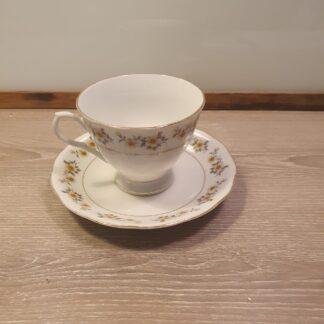Vintage kop/underkop med blomster motiv
