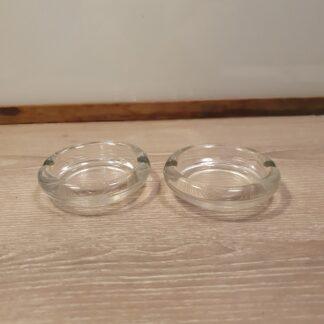 2 stk runde askebægre i glas