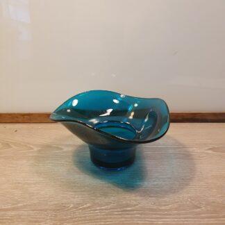 Vintage skål i blåt glas