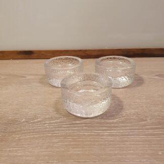 3 stk fyrfadsstager i glas