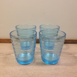 4 styks blå glas