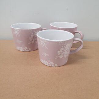 3 stk krus med blomster