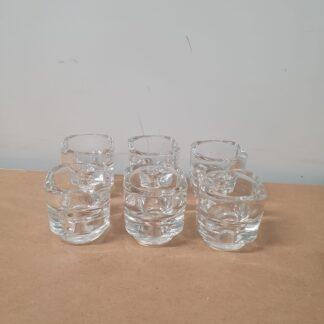 6 stk lysestager i glas til kronelys