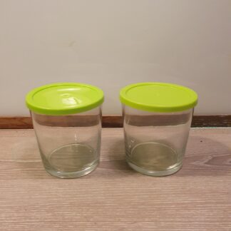 2 stk opbevaringsglas med låg