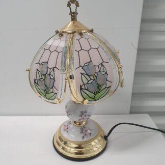 Vintage lampe i glas og messing