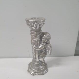 Engel lysestage i porcelæn