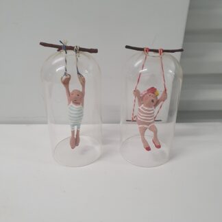 2 stk figurer i glas