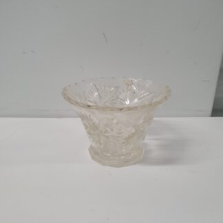 Vintage glas skål med slibninger