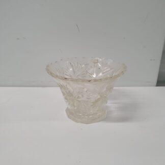 Vintage glas skål med slibninger