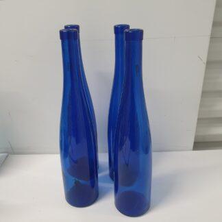 4 stk blå glasflasker