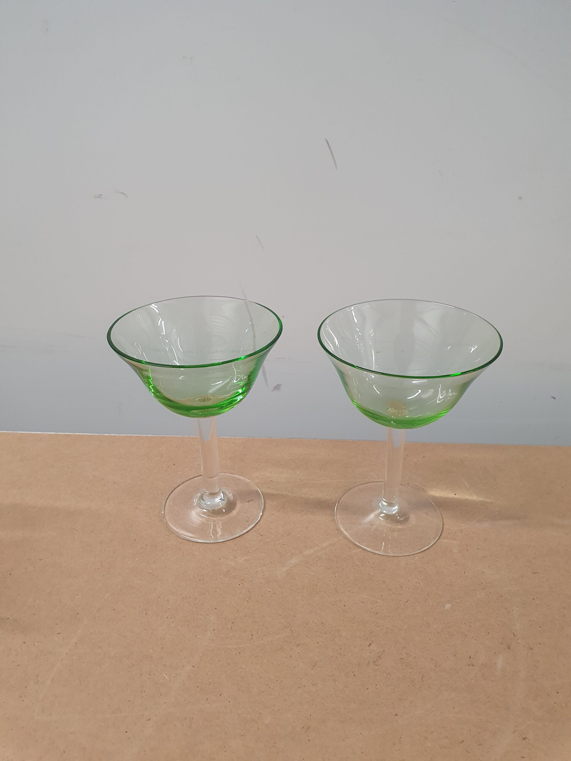 2 stk vintage glas i grønne
