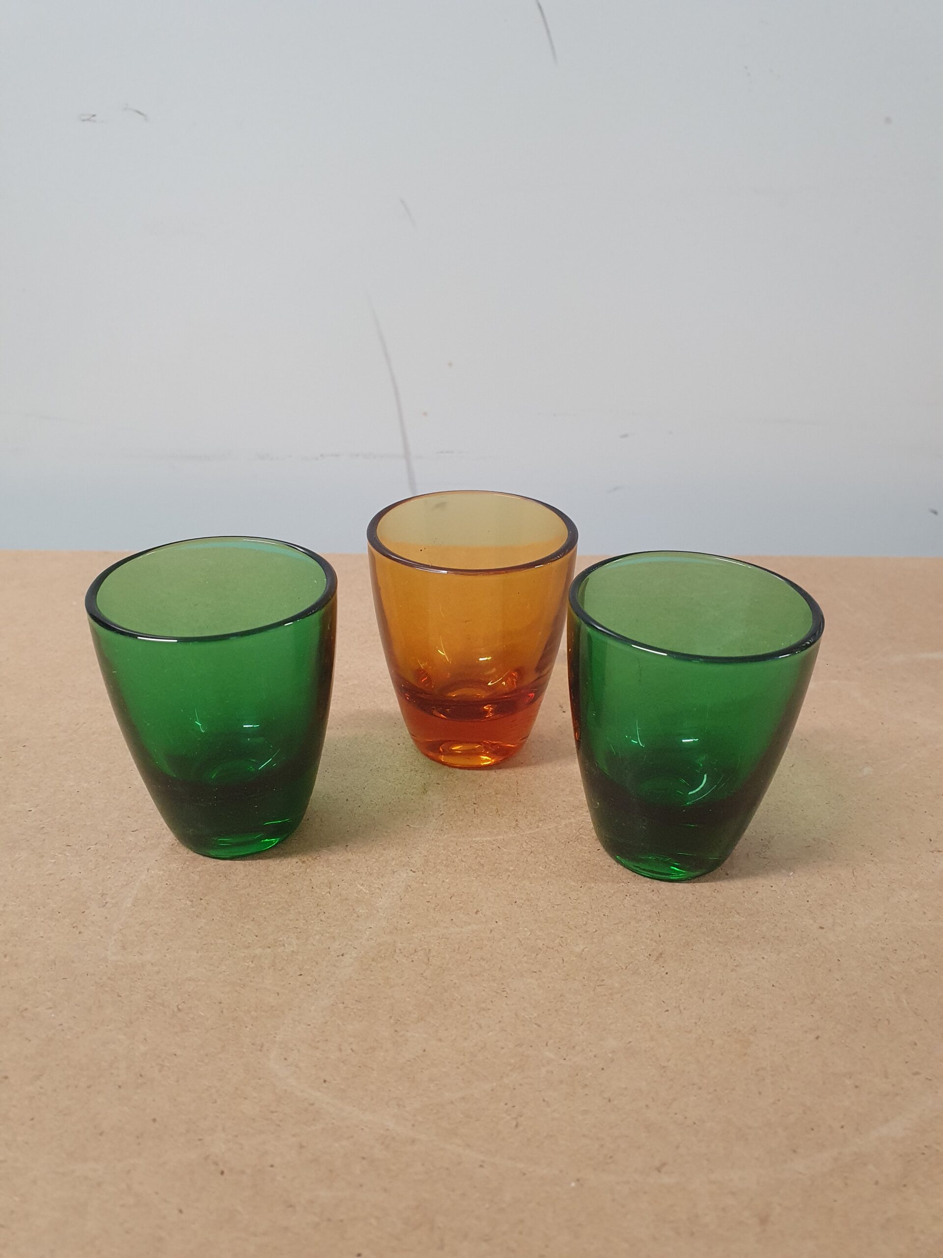 3 stk farvet glas