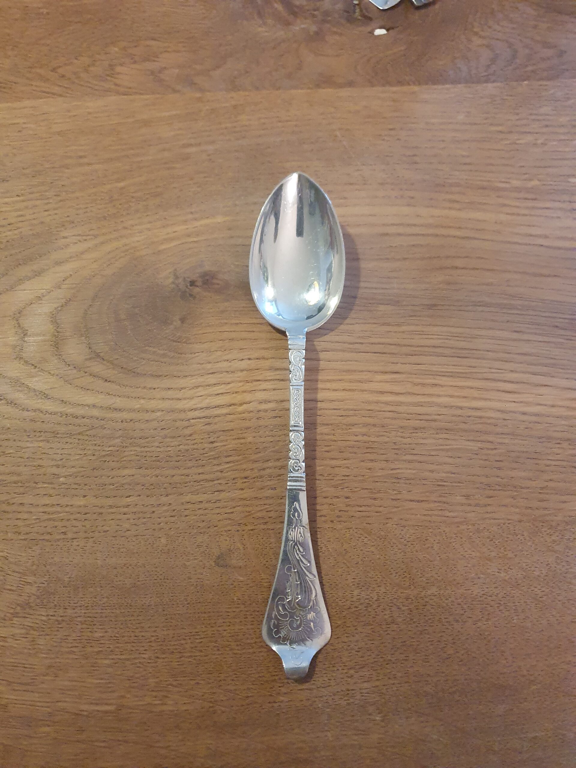 Antik Rococo, Sølv Dessertske / Frokostske Længde 18,3