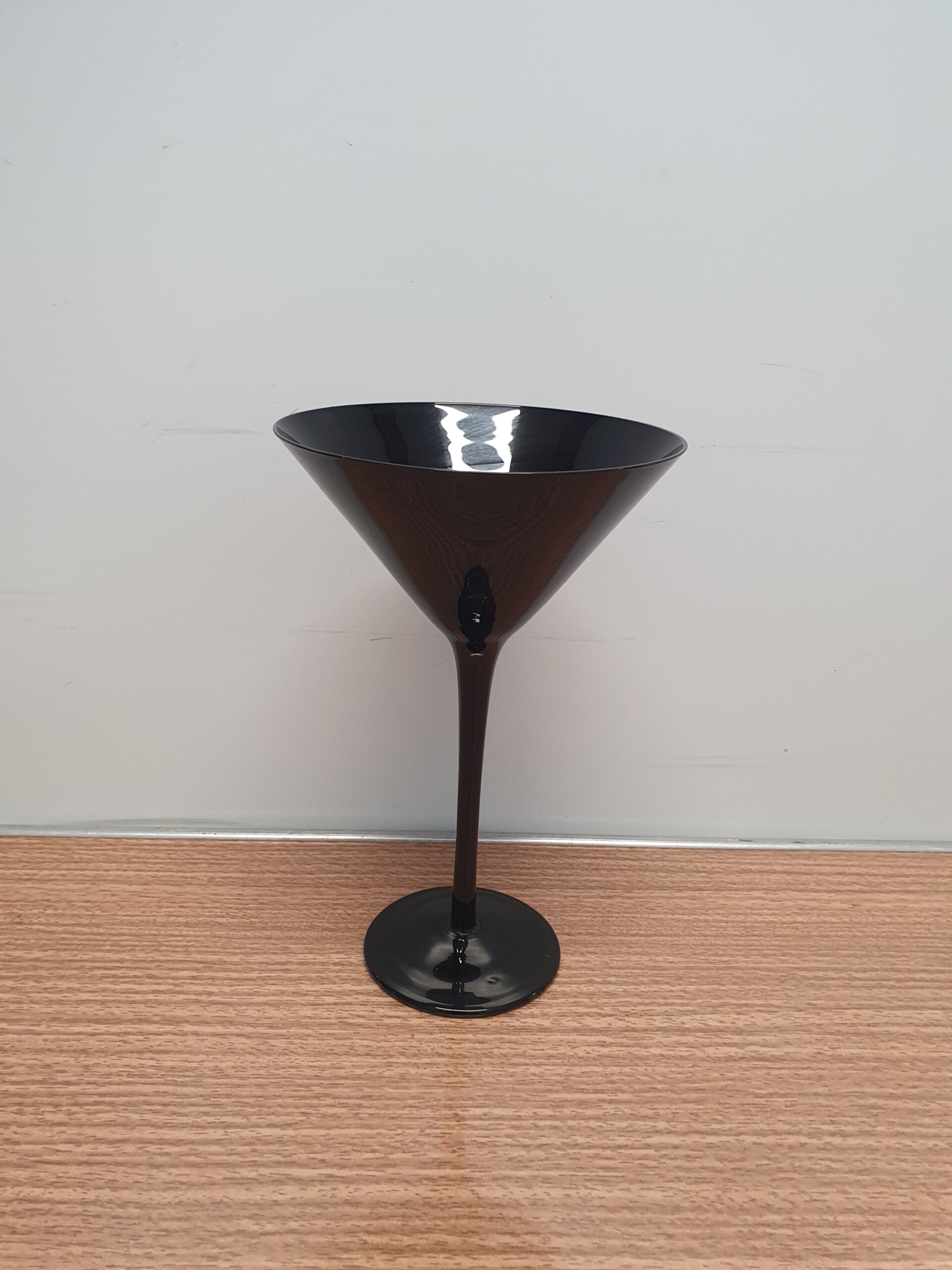 Champagneglas i sort glas